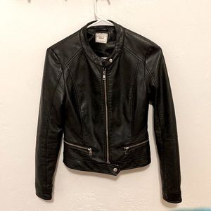 Faux leather jacket (bought @ Italian store) with zipper & small zipper pockets